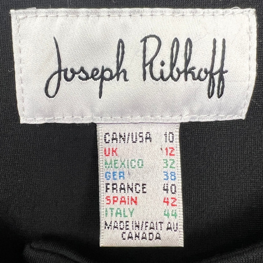 Sz 10- Joseph Ribkoff Black‎ Batwing Short Slv Collarless Cardigan Blazer Jacket - Picture 10 of 11